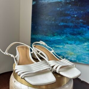 Reformation White Strappy Heels